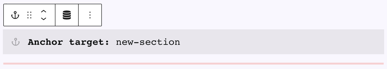 Screenshot of the Anchor target with offset added for compatibility as described in following paragraph