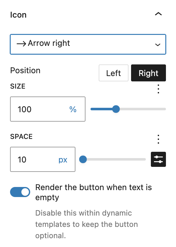 Button Icon Control Panel described in next paragraph