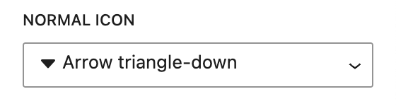 Dropdown of said Icon picker to select an Icon