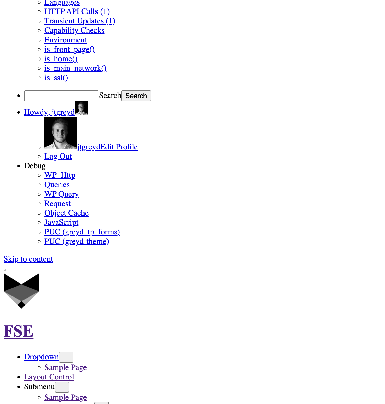 Backend screenshot of a troubled stage