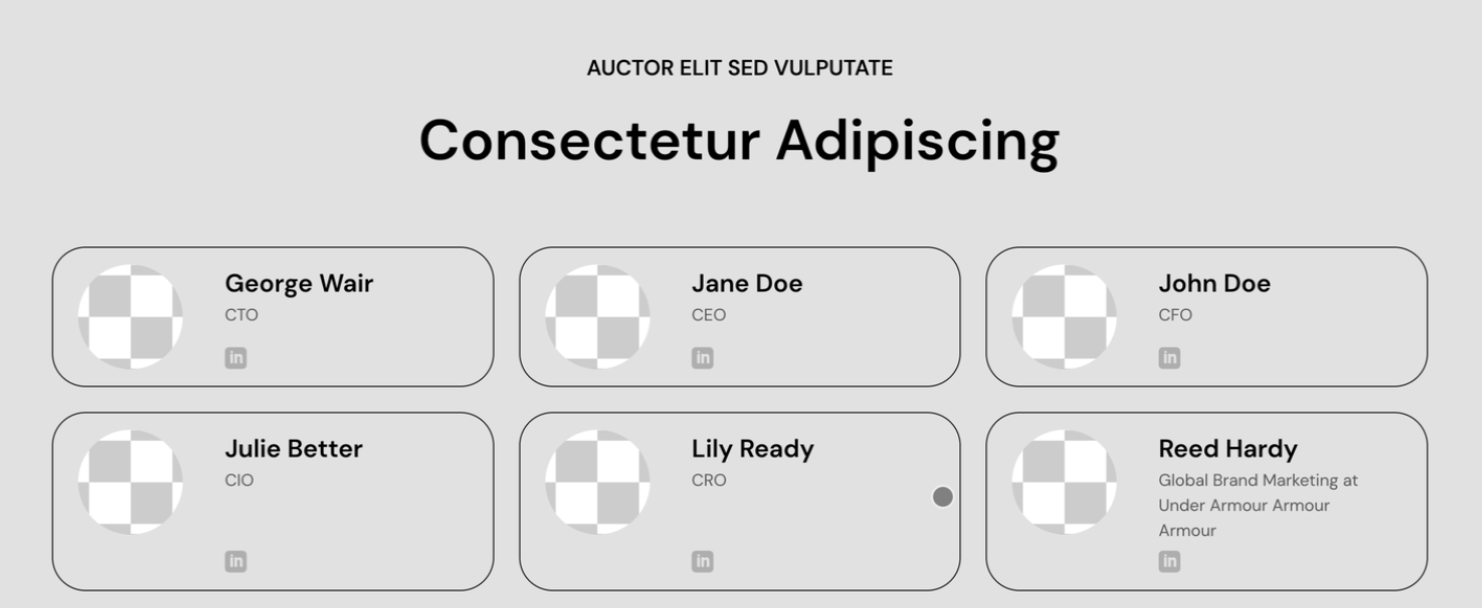 Frontend result with several tiles - all with the same height, even though some tiles have more text content than others