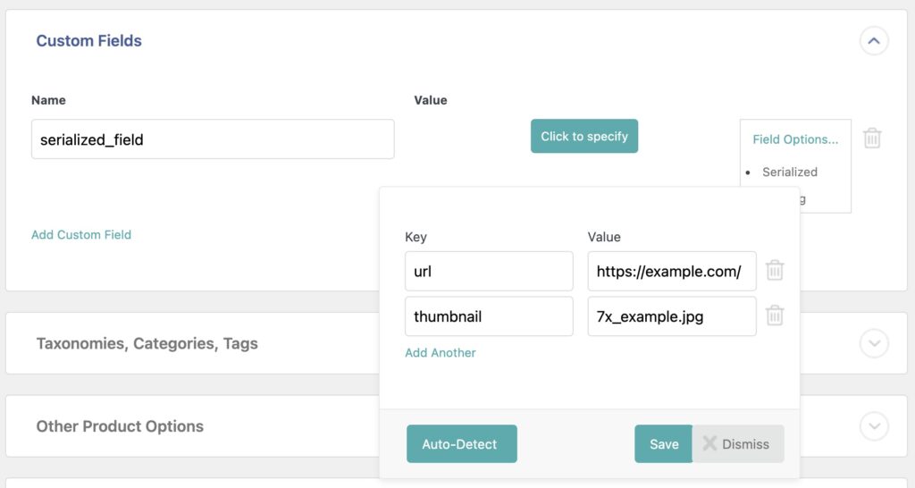 Screenshot of how to specify the serialized field