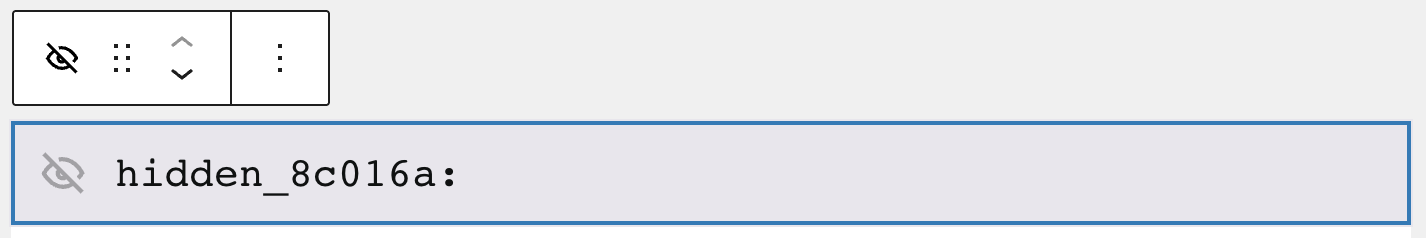 Screenshot of an example hidden field.