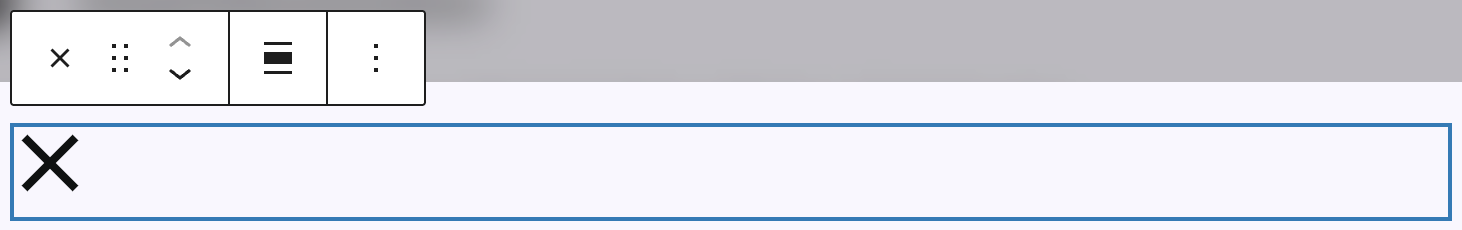 Screenshot of the Close pop-up block with toolbar.