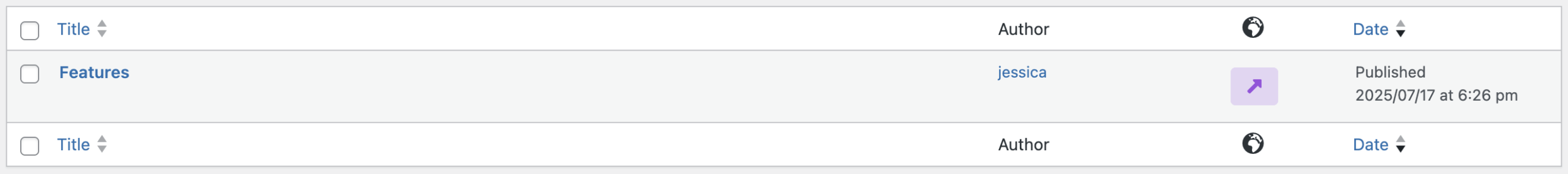 Screenshot of a post in the post overview indicating a root post, as explained in the paragraph above.