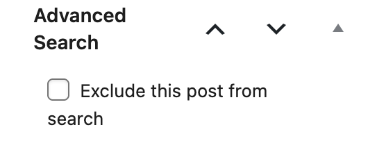 Screenshot of excluding individual posts, explained in the previous paragraph.