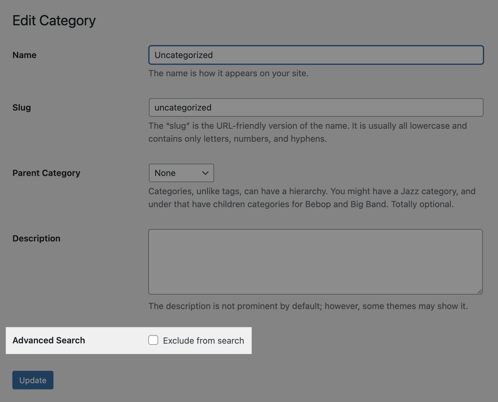 Screenshot of excluding a term from search, explained in the previous paragraph.