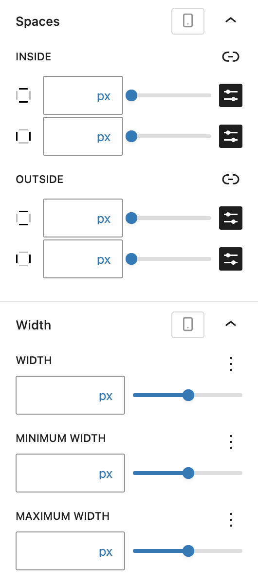 Screenshot of the Enhanced Styles tab of Group Block, explained in the following paragraph.