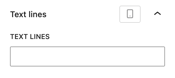 Screenshot of the Text lines control to control visible lines for Heading in settings tab, explained in the following paragraph.