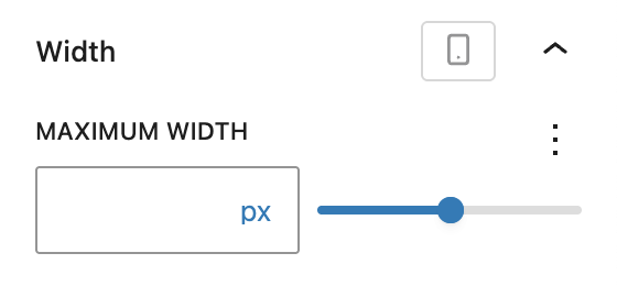 Screenshot of the Styles tab with configurable width, explained in the following paragraph.